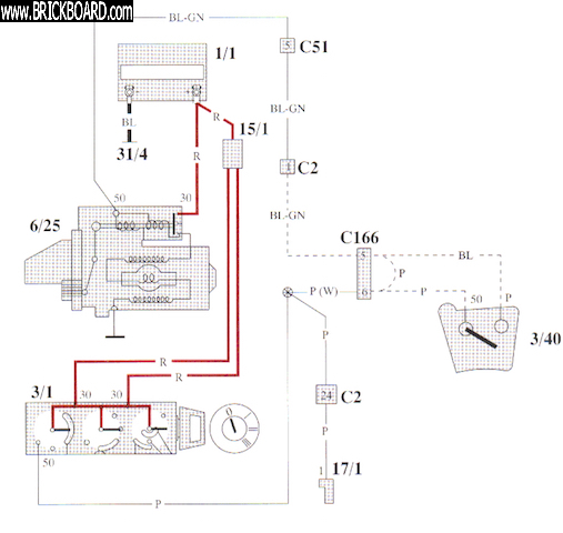 Volvo 900 -- starter wiring 940 1994