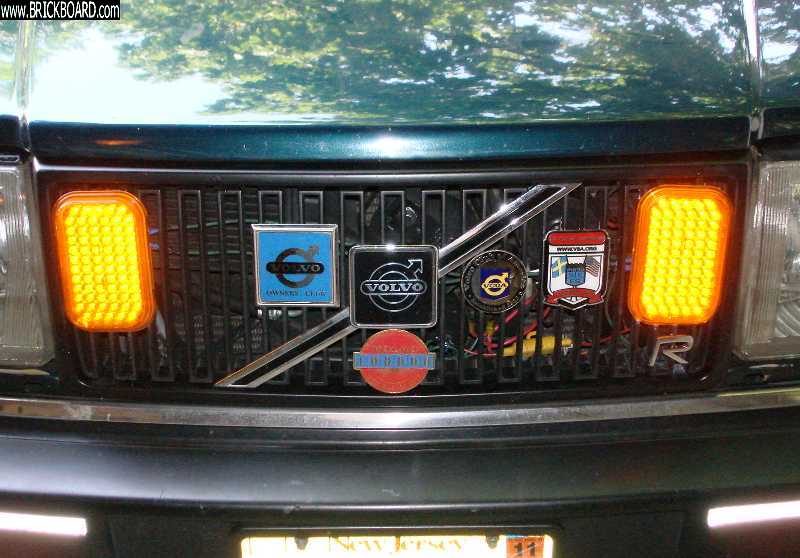 Volvo 200 -- My grille, with LED DRLs